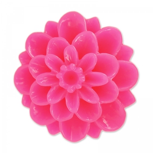 Cabochon fleur en résine 20 mm Fuchsia x1