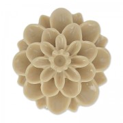 Cabochon fleur en résine 20 mm Sand x1|raw }}