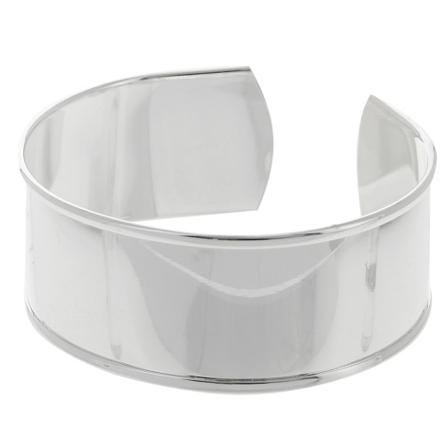 Bracelet en laiton avec rebord courbé 23x163 mm argenté x1