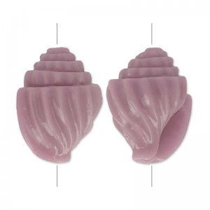 Perle coquillage 17x12 mm en plastique - Lilas x1