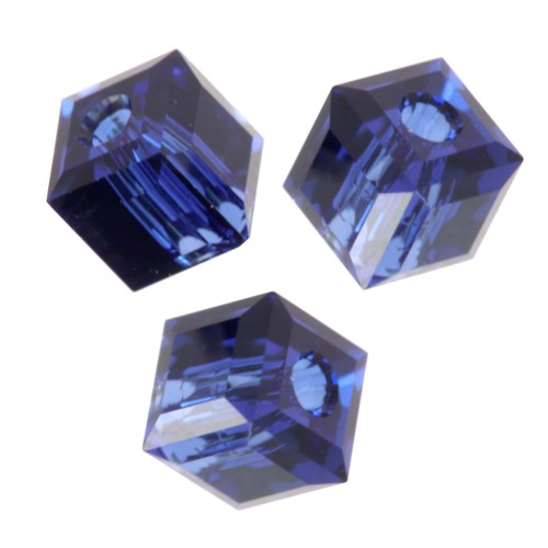Cubes Swarovski 5601 4 mm - ReCreated Dark Sapphire x8