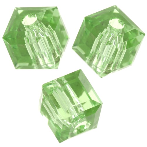 Cubes Swarovski 5601 4 mm - ReCreated Peridot x8