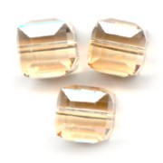 Cube Swarovski 5601 8 mm Crystal Golden Shadow x1