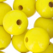 Grosses perles rondes en bois 15 mm Jaune x15|raw }}