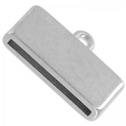 Embout pour lacet plat 20 mm 23x13 mm Placage Argent fin vieilli x1