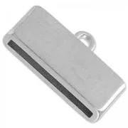Embout pour lacet plat 20 mm 23x13 mm Placage Argent fin vieilli x1