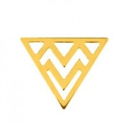 Intercalaire triangle ethnique 16 mm en Argent 925 Doré à l'or fin x1