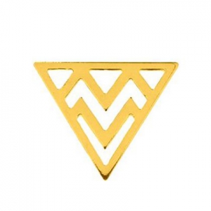Intercalaire triangle ethnique 16 mm en Argent 925 Doré à l'or fin x1