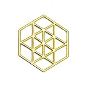 Intercalaire hexagone 15 mm en Argent 925 doré à l'or fin x1|raw }}