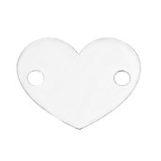 Intercalaire coeur 2 trous 11.8 mm en Argent 925 x1