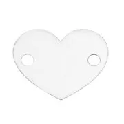 Intercalaire coeur 2 trous 11.8 mm en Argent 925 x1