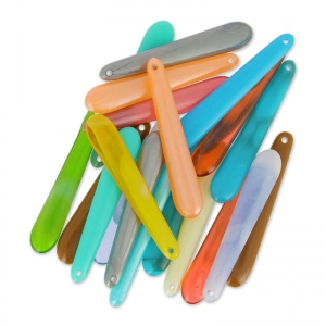 Assortiment de pendentifs gouttes 46x8 mm Multicolore x20