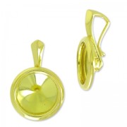 Serti pendentif pour cabochons PureCrystal 1122 10 mm en Argent 925 doré à l'or fin x1