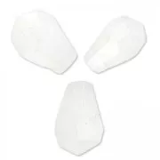 Perles Gouttes facettées en jade teinté 12x8 mm Blanc x4