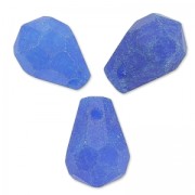 Perles Gouttes facettées en jade teinté 12x8 mm Bleu x4|raw }}