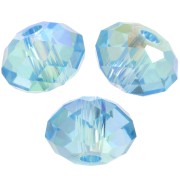 Perles rondes aplaties Swarovski 5040 4 mm - Aquamarine Shimmer 2X x20