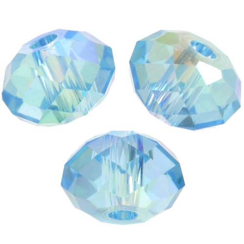 Perles rondes aplaties Swarovski 5040 4 mm - Aquamarine Shimmer 2X x20