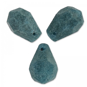 Perles Gouttes facettées en jade teinté 12x8 mm Dark Green x4