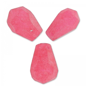 Perles Gouttes facettées en jade teinté 12x8 mm Fuchsia x4