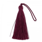 Pompon imitation soie 70 mm Bordeaux x1|raw }}