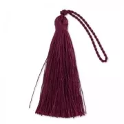 Pompon imitation soie 70 mm Bordeaux x1