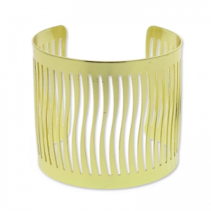 Bracelet manchette vague 55 mm doré x1