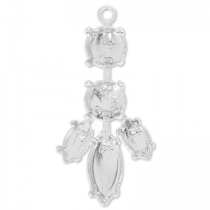 Pendentif à sertir 35 mm - Rhodié x1