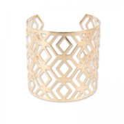 Bracelet manchette losange 62 mm doré rose x1|raw }}
