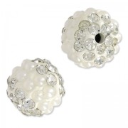 Ronde plasticine strassée 10 mm Crystal/Blanc|raw }}