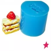 Mini moule silicone pour pâte polymère et pâte de métal 10x20 mm Millefeuille fraise