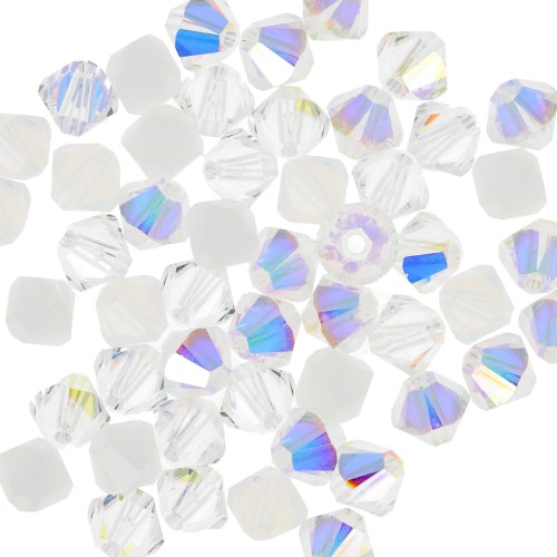 Mix de Toupies en cristal Swarovski 5328 4 mm Blanc x50