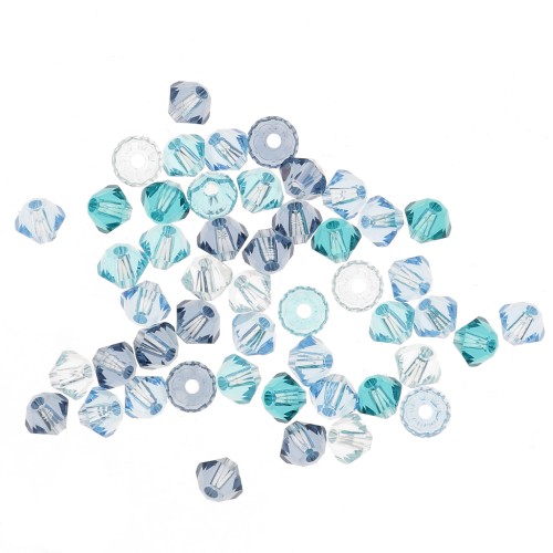 Mix de Toupies en cristal Swarovski 5328 3 mm Bleu x50