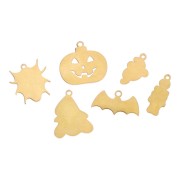 Mix de breloques époxy Halloween - Exclu Perles&Co - Acier inox 304L Doré x6