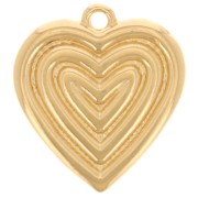 Pendentif coeur 22x20 mm - Doré à l'or fin x1