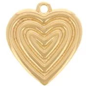 Pendentif coeur 22x20 mm - Doré à l'or fin x1