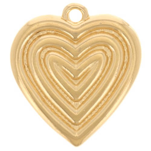 Pendentif coeur 22x20 mm - Doré à l'or fin x1