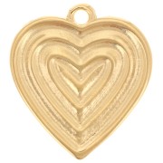 Pendentif coeur 22x20 mm - Doré à l'or fin x1