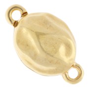 Fermoir aimanté ovale effet plissé 17x10 mm - Doré à l'or fin x1