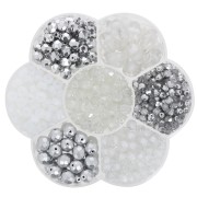 Assortiment de perles rocailles Preciosa avec boîte fleur - Crystal - Argenté x1|raw }}
