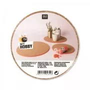 Plaques rondes de liège 10 cm Naturel x4