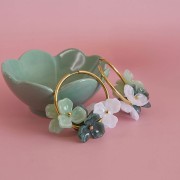 Pendentif fleur 23.5 mm en acétate - Marbré Lilas x1