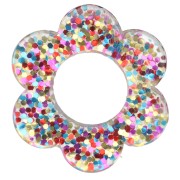 Pendentif fleur 14 mm en acrylique - Pailleté Multicolore x1|raw }}