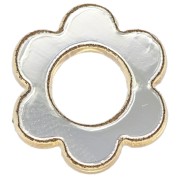 Pendentif fleur 14 mm en plexiglas - Effet miroir - Doré x1