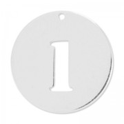 Breloque ronde chiffre 1 - 20 mm en Argent 925 x1|raw }}