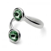 Bague double cabochon PureCrystal 1122 6 mm en Argent 925 x1