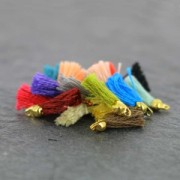 Pompon en coton 15 mm Moutarde/Doré HQ x1