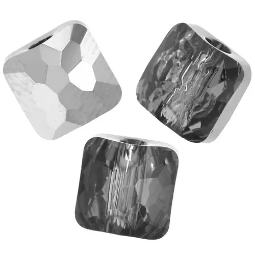 Perles carrés 6 mm - Fantasy Square PureCrystal 5035 - Crystal Silver Night x6