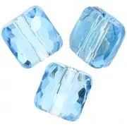 Perles carrés 6 mm - Fantasy Square PureCrystal 5035 - Aquamarine x6