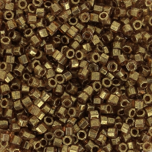 Miyuki Delica 11/0 Hex Cut DBC0115 - Dark Topaz Gold Luster x8g