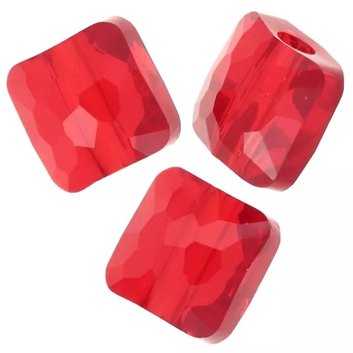 Perle carré 8 mm - Fantasy Square PureCrystal 5035 - Light Siam x1